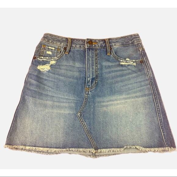 Abercrombie & Fitch Factory Distressed Denim Skirt - Picture 1 of 7